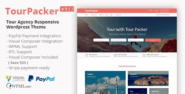 Tour Packer v2.0 独家中文版 WordPress 旅游主题下载 | 专业旅游代理网站必备