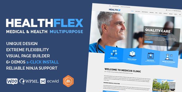 HealthFlex WordPress主题：专业医疗诊所官网必备之选