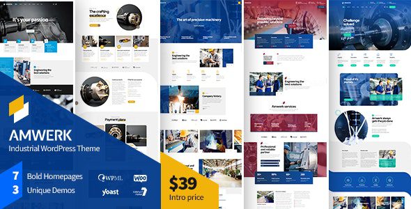 Amwerk v1.2.0 工业WordPress主题：专业重型机械制造官网必备