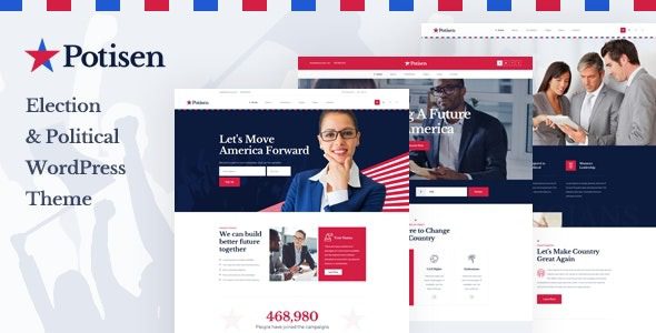Potisen Election Political WordPress Theme: The Ultimate Campaign Promotion and Fundraising Essential Solution