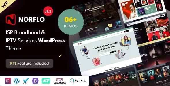 Norflo WordPress主题独家推荐：ISP与IPTV服务商必备的Elementor建站方案