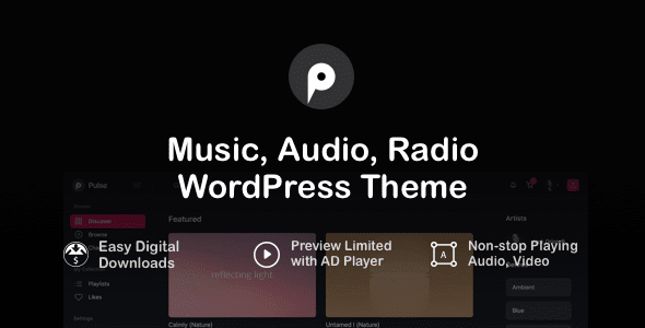 Pulse v4.4 终极音乐音频广播WordPress主题 官方流媒体电台必备