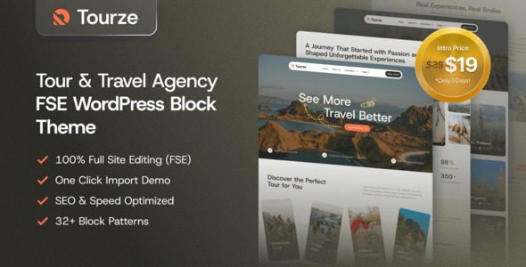 Tourze WordPress Theme Exclusive Review: The Essential FSE Corporate Website Solution for Travel Companies
