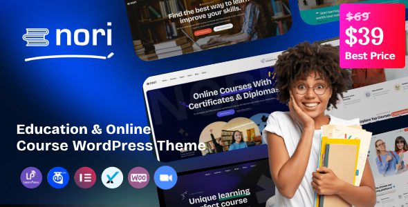 Nori v1.0.2 Ultimate Online Course and Education WordPress Theme Download