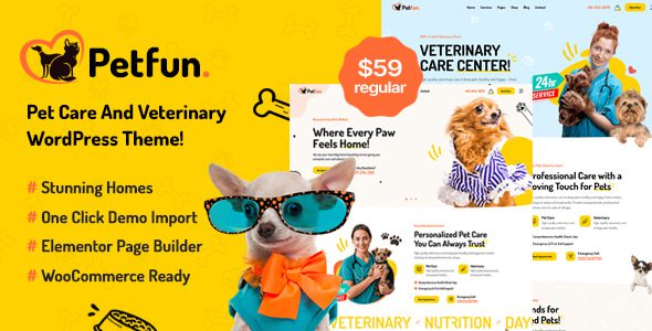 PetFun v1.0.4 独家WordPress主题：宠物护理与兽医建站终极方案